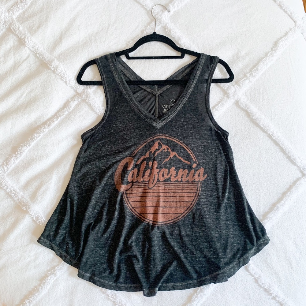 Grey California Graphic Tank Top